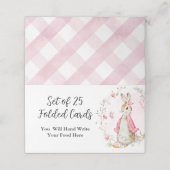 Roze Peter Konijn Gevouwen Kaarten Plaatskaartje (Buitenkant ongevouwen)