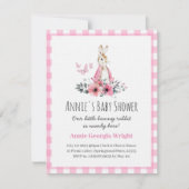 Roze Peter Konijn Uitnodiging baby shower schattig (Voorkant)