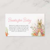 Roze Peter Rabbit Baby shower Boeken voor Baby Informatiekaartje (Voorkant)
