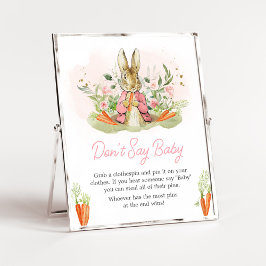 Roze Peter Rabbit Baby shower Zeg niet Baby Poster