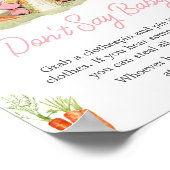 Roze Peter Rabbit Baby shower Zeg niet Baby Poster (Hoek)