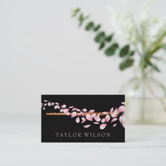 roze petroleumether visitekaartje (Staand voorkant)