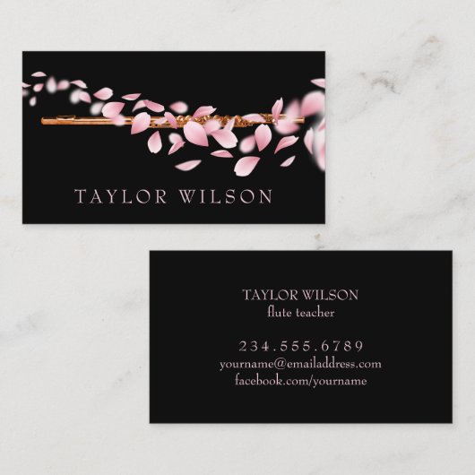 roze petroleumether visitekaartje (Voorkant / Achterkant)