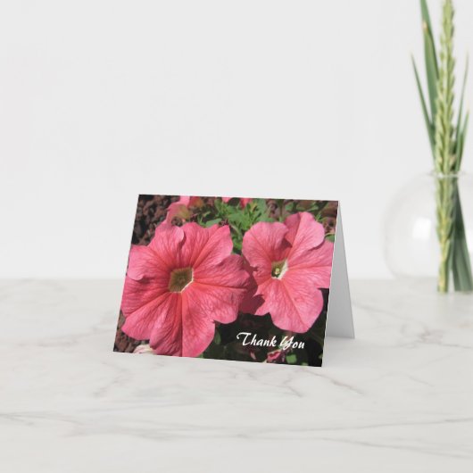 Roze Petunia Bedankkaart (Voorkant)