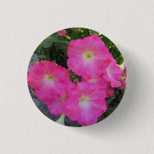 roze petunia Bloedfoto Ronde Button 3,2 Cm