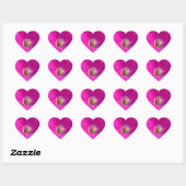 roze petunia bloem hart sticker (Vel)