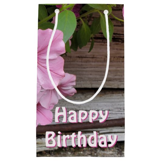 Roze Petunia Blossom Klein Cadeauzakje (Voorkant)