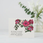Roze Petunia met Hans C Andersen citaat Briefkaart (Staand voorkant)