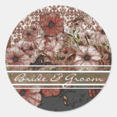 Roze petunia op Damask Stickers (Voorkant)