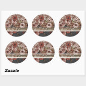 Roze petunia op Damask Stickers (Vel)