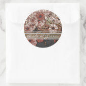 Roze petunia op Damask Stickers (Tas)