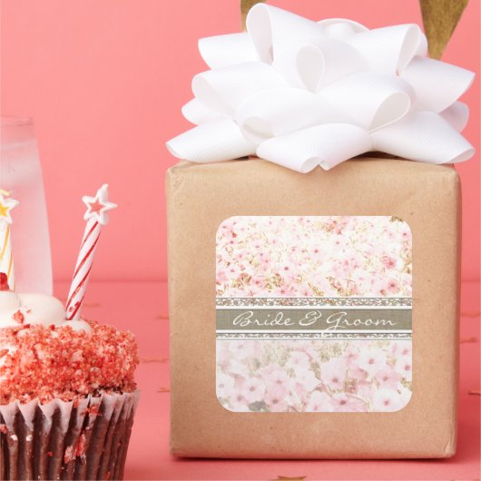 Roze petunia op elegante witte gradiënt Stickers (Feest)