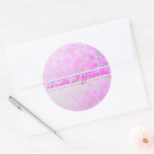 Roze petunia op witte linnen Stickers (Envelop)