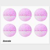 Roze petunia op witte linnen Stickers (Vel)