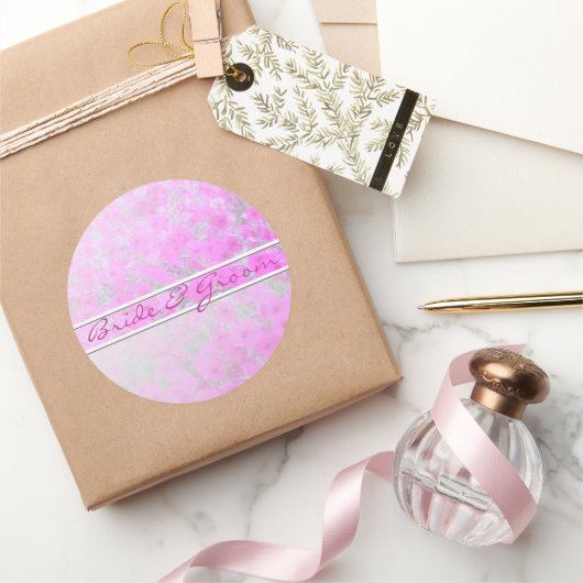 Roze petunia op witte linnen Stickers (Geschenken)