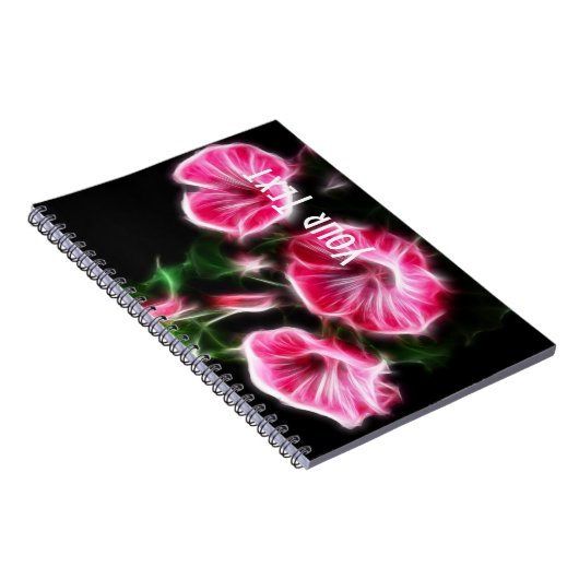 Roze Petunia Surreal Floral Notitieboek (Rechterzijde)