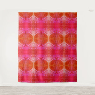 Roze Petunia X 1974 Ikat 4 Wandkleed