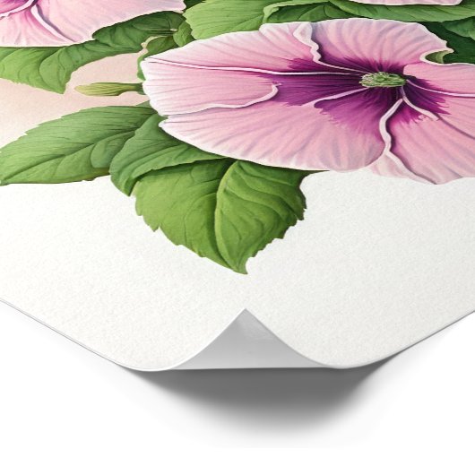 Roze Petunias Bloemenkunst Print Poster (Hoek)