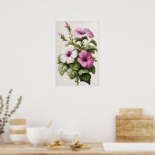 Roze Petunias Bloemenkunst Print Poster (Keuken)