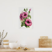 Roze Petunias Bloemenkunst Print Poster (Keuken)