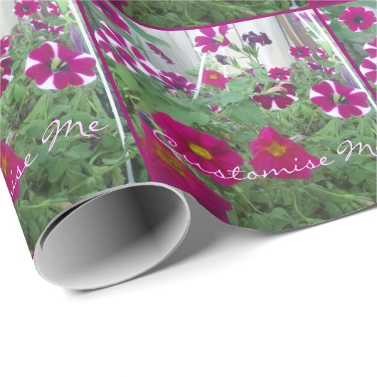 Roze Petunias Cadeaupapier (Rol Hoek)