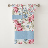 Roze petunia's en Sky Blue Daisies Bad Handdoek (Insitu)