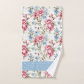 Roze petunia's en Sky Blue Daisies Bad Handdoek (Handdoek)