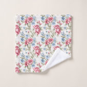 Roze petunia's en Sky Blue Daisies Bad Handdoek (Wasdoekje)