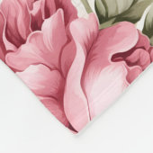 Roze petunia's en Sky Blue Daisies - Polka Dots Fleece Deken (Hoek)