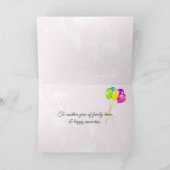 Roze Petunias Familie Birthday Kaart (Binnen)