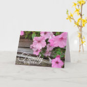 Roze Petunias Familie Birthday Kaart (Gele Bloem)
