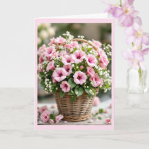 Roze Petunia's Gepersonaliseerde Verjaardag Retour