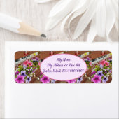 Roze petunias Paarse bloem Etiket (Insitu)