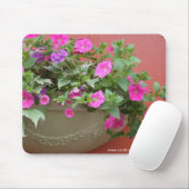 Roze Petunias Planter Muismat (Met muis)