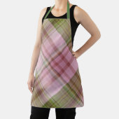 Roze Petunias Roze en Groen Plaid Schort (Insitu)