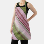 Roze Petunia's Roze en Groene Streep Schort (Insitu)