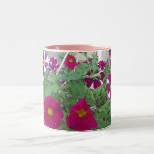 Roze Petunias Tweekleurige Koffiemok