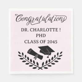 Roze PhD Afstudeerfeest Servet