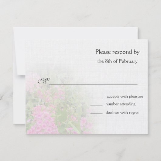 Roze Phlox responskaart Kaart (Voorkant)