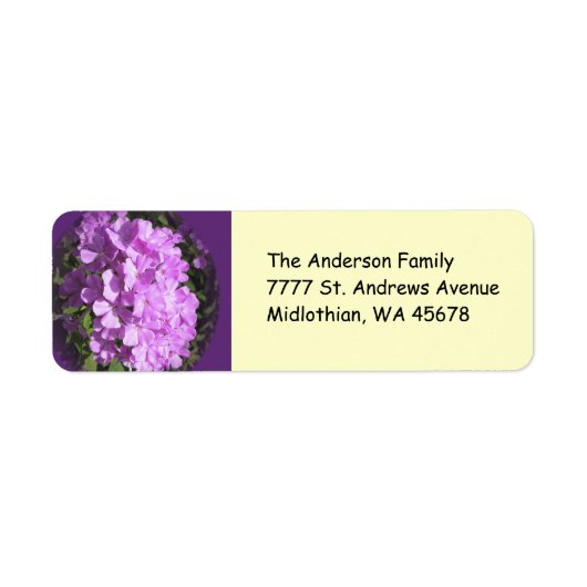 Roze Phlox retouradres etiket (Voorkant)