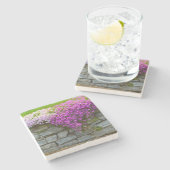 Roze Phlox Stone Onderzetter (Zijkant)