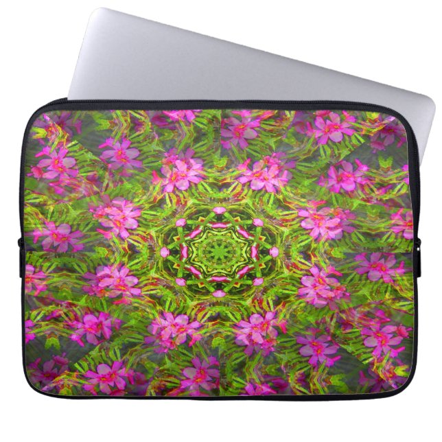  roze Phlox werveling.... Laptop Sleeve (Voorkant)