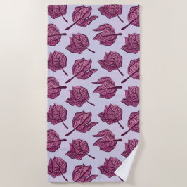 Roze Physalis Bloem Patroon Pastel Botanisch Strandlaken