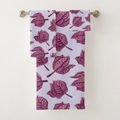 Roze Physalis Flower Pattern Pastel Botanical Bad Handdoek (Insitu)
