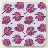 Roze Physalis Flower Pattern Pastel Botanical Bier Onderzetter (Voorkant)
