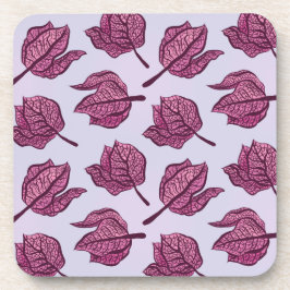 Roze Physalis Flower Pattern Pastel Botanical Bier Onderzetter