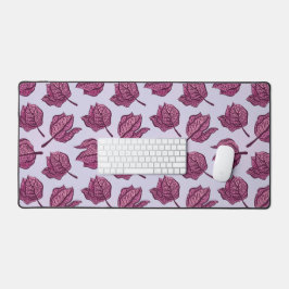 Roze Physalis Flower Pattern Pastel Botanical Bureaumat
