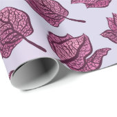 Roze Physalis Flower Pattern Pastel Botanical Cadeaupapier (Rol Hoek)