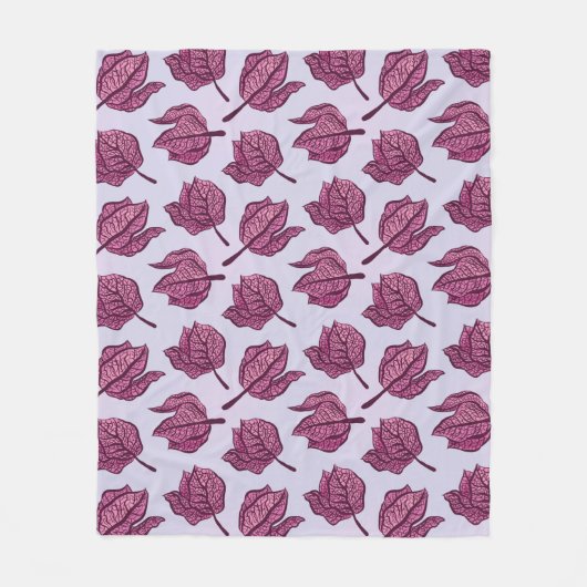 Roze Physalis Flower Pattern Pastel Botanical Fleece Deken (Voorkant)