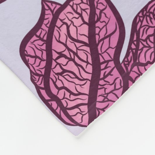 Roze Physalis Flower Pattern Pastel Botanical Fleece Deken (Hoek)